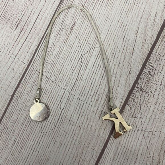 Monogram decorative K charm w/peace sign green & silver colors - Picture 4 of 4